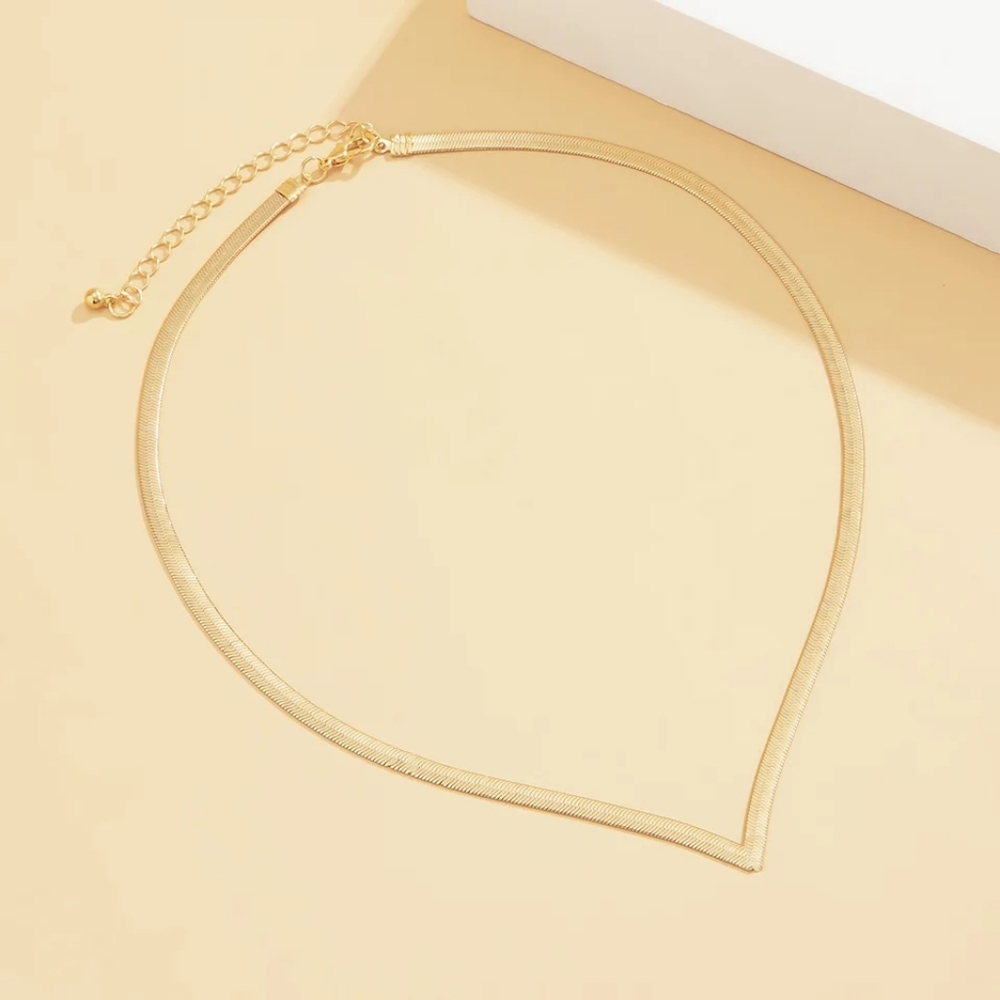 Flat Snake Link Chain Choker gold Necklace - Picture 5 of 5